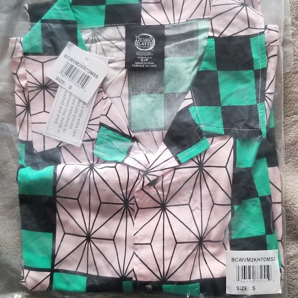 Demon Slayer Button-up Short Sleeve Shirt